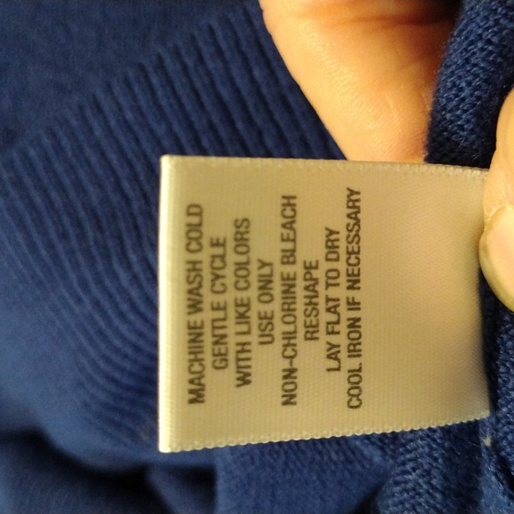 DressBarn Blue Button-up Cardigan Sweater Rosettes Bling Buttons Sz PL - Picture 8 of 9